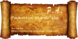 Paukovits Atanázia névjegykártya